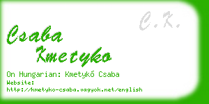csaba kmetyko business card